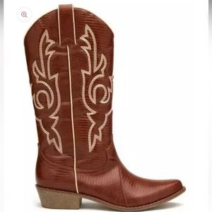 Coconuts By Matisse Womens Brown Amarillo Western Boots Cognac Snake 7.5 NEW